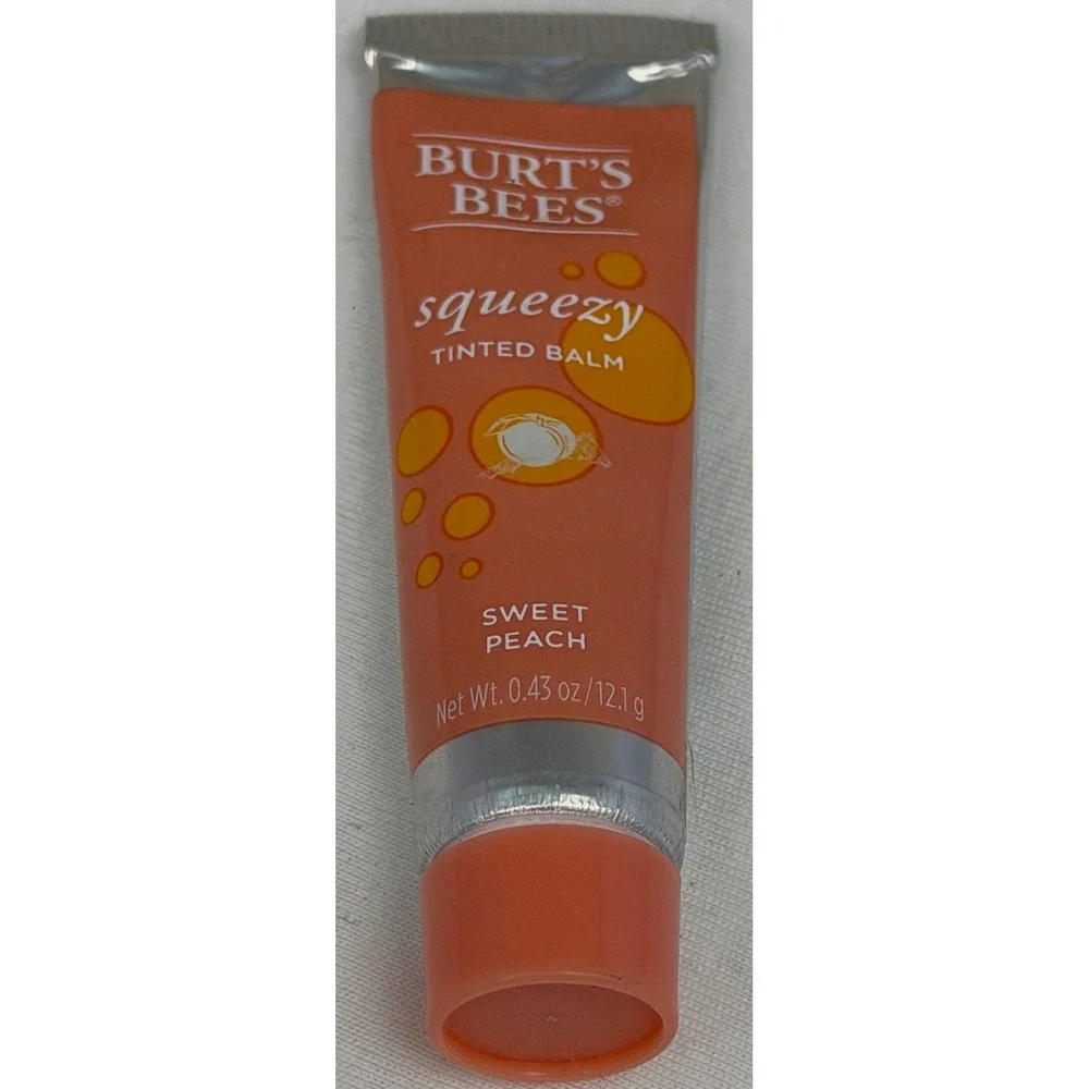 Burt's Bees Squeezy Tinted Balm Sweet Peach Lip Moisturizer‎ 0.43oz New
